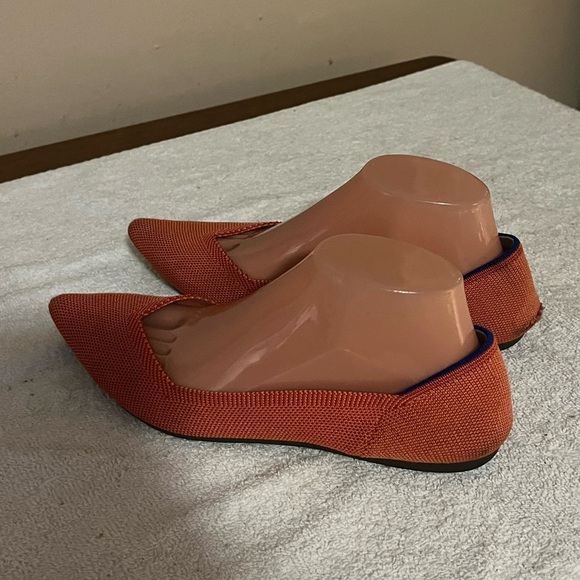 Rothy’s The Point Orange Flats Shoes Sz 9 - Picture 6 of 12